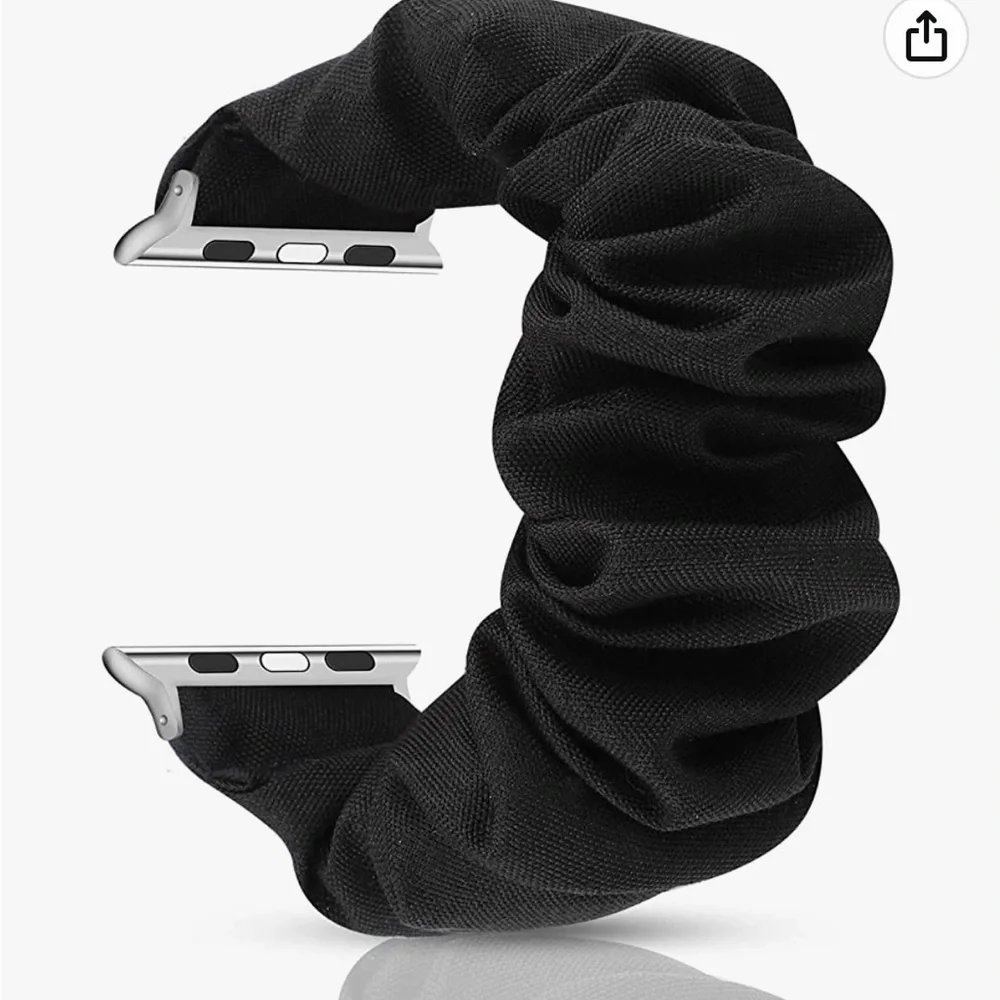 Scrunchie Elastic Wrist Bracelet Apple Watch Band 38mm/40mm black silver enewton